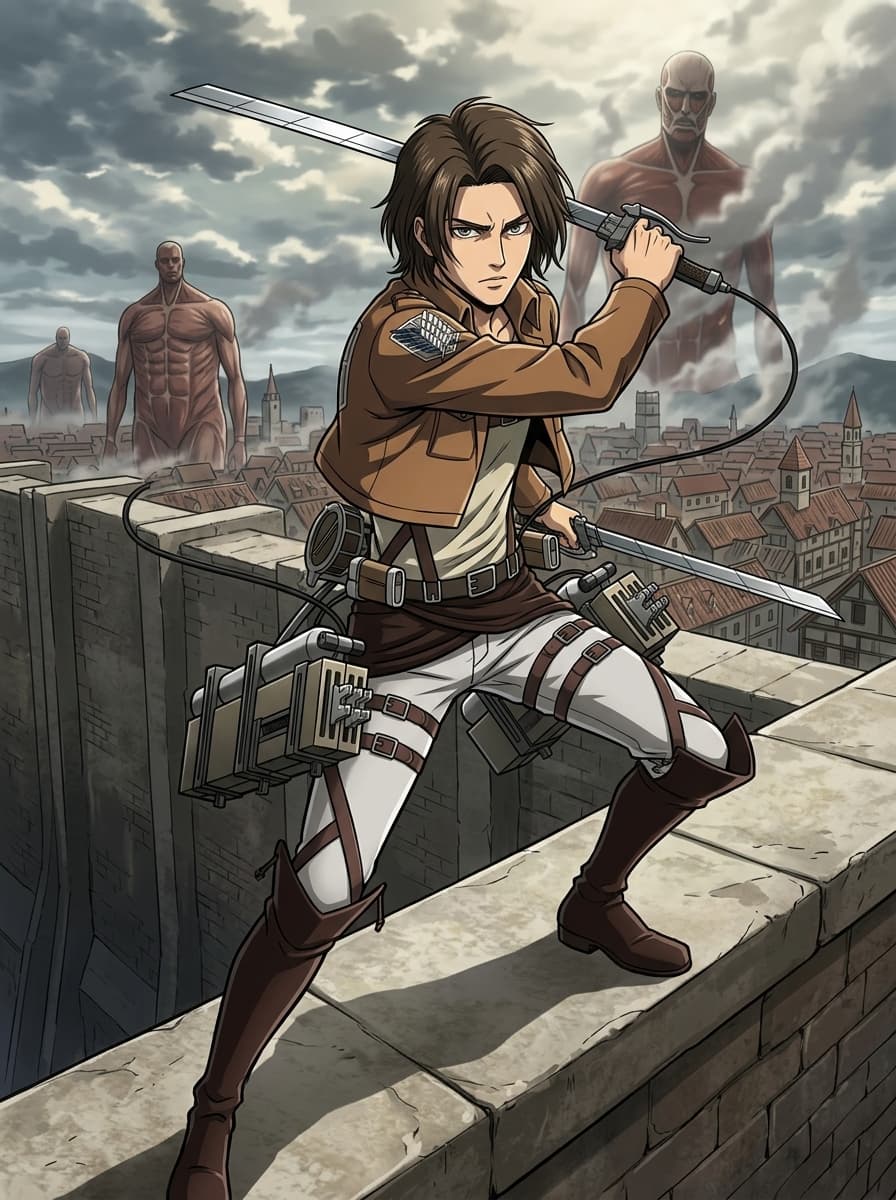 Customer review custom Attack On Titan portrait result